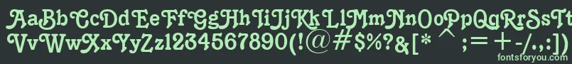 K1996J-fontti – vihreät fontit mustalla taustalla
