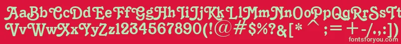 フォントK1996J – 赤い背景に緑の文字