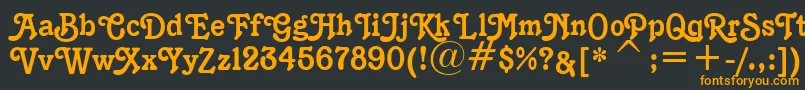 Czcionka K1996J – pomarańczowe czcionki na czarnym tle