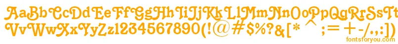 Czcionka K1996J – pomarańczowe czcionki na białym tle