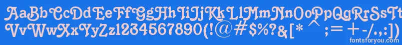 フォントK1996J – ピンクの文字、青い背景