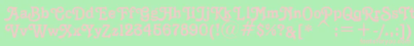 K1996J Font – Pink Fonts on Green Background
