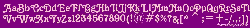Fonte K1996J – fontes rosa em um fundo violeta
