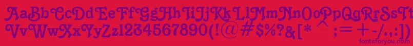 Шрифт K1996J – фиолетовые шрифты на красном фоне