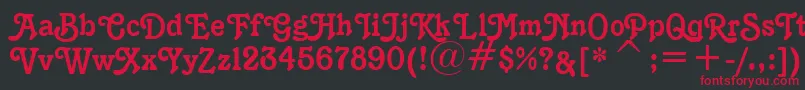 K1996J-fontti – punaiset fontit mustalla taustalla