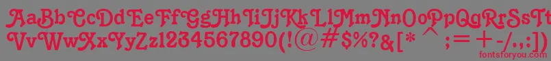 K1996J Font – Red Fonts on Gray Background