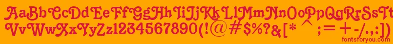 K1996J Font – Red Fonts on Orange Background