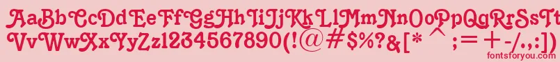 K1996J Font – Red Fonts on Pink Background