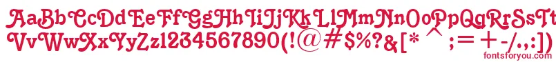 K1996J Font – Red Fonts on White Background
