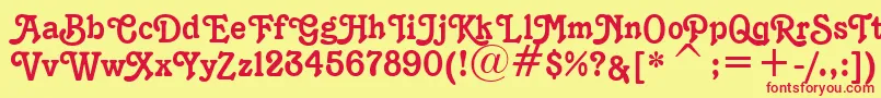 K1996J Font – Red Fonts on Yellow Background