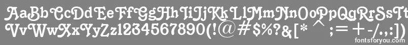 K1996J-fontti – valkoiset fontit harmaalla taustalla