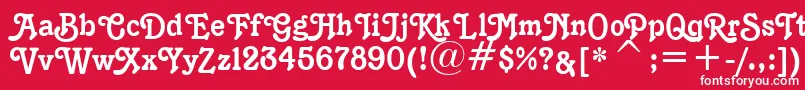 K1996J Font – White Fonts on Red Background