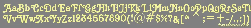 K1996J-fontti – keltaiset fontit harmaalla taustalla