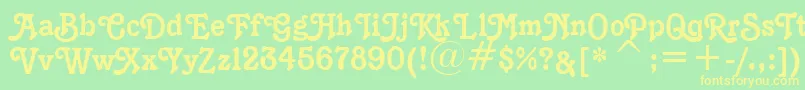 K1996J-fontti – keltaiset fontit vihreällä taustalla