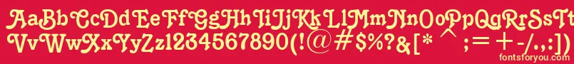 K1996J Font – Yellow Fonts on Red Background