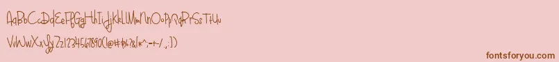 Saiba mais sobre a fonte BlueberyOatmealBold Fonte BlueberyOatmealBold – fontes marrons em um fundo rosa