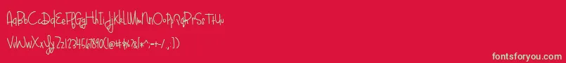 フォントBlueberyOatmealBold – 赤い背景に緑の文字
