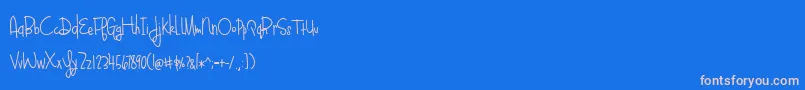 BlueberyOatmealBold-Schriftart – Rosa Schriften auf blauem Hintergrund