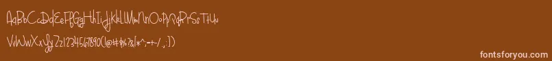 BlueberyOatmealBold Font – Pink Fonts on Brown Background