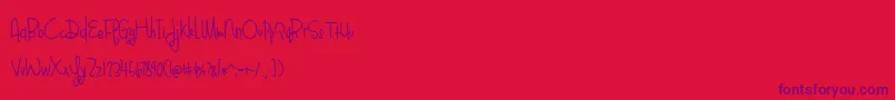 BlueberyOatmealBold Font – Purple Fonts on Red Background