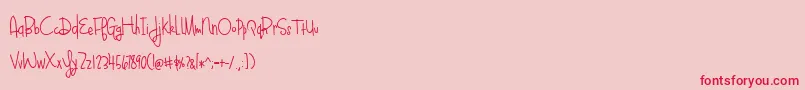BlueberyOatmealBold Font – Red Fonts on Pink Background