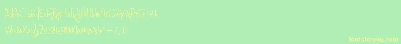 BlueberyOatmealBold-Schriftart – Gelbe Schriften auf grünem Hintergrund