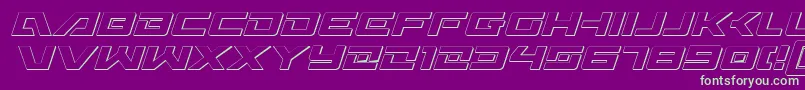 Wildcard3DItalic-Schriftart – Grüne Schriften auf violettem Hintergrund