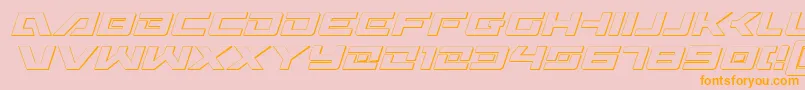 Wildcard3DItalic-Schriftart – Orangefarbene Schriften auf rosa Hintergrund