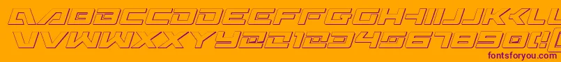 Wildcard3DItalic Font – Purple Fonts on Orange Background