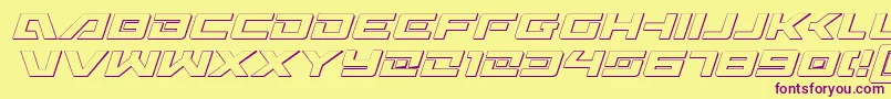 Wildcard3DItalic Font – Purple Fonts on Yellow Background
