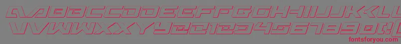 Шрифт Wildcard3DItalic – красные шрифты на сером фоне