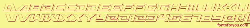 Wildcard3DItalic Font – Red Fonts on Yellow Background