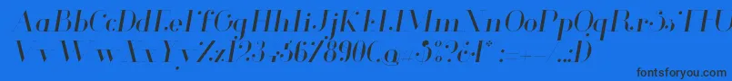 フォントGlamorLightitalic – 黒い文字の青い背景