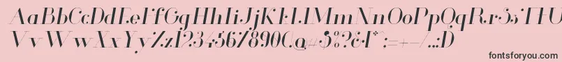 フォントGlamorLightitalic – ピンクの背景に黒い文字