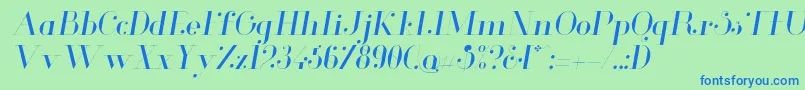 フォントGlamorLightitalic – 青い文字は緑の背景です。