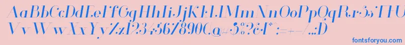 フォントGlamorLightitalic – ピンクの背景に青い文字