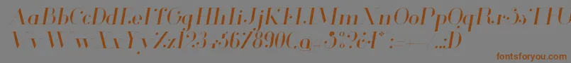 GlamorLightitalic Font – Brown Fonts on Gray Background
