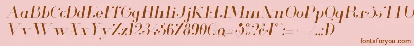 フォントGlamorLightitalic – ピンクの背景に茶色のフォント