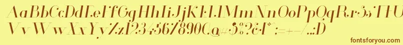 GlamorLightitalic Font – Brown Fonts on Yellow Background