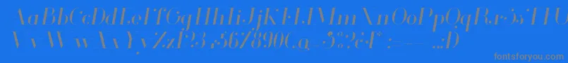 フォントGlamorLightitalic – 青い背景に灰色の文字