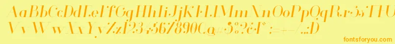 GlamorLightitalic Font – Orange Fonts on Yellow Background