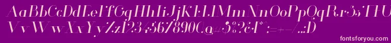 GlamorLightitalic Font – Pink Fonts on Purple Background