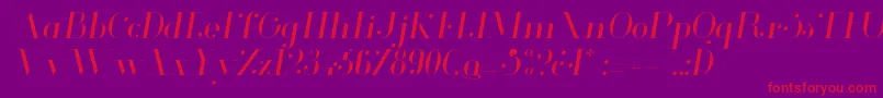 GlamorLightitalic Font – Red Fonts on Purple Background