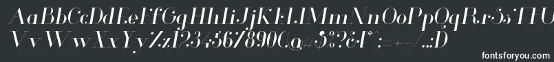 フォントGlamorLightitalic – 黒い背景に白い文字