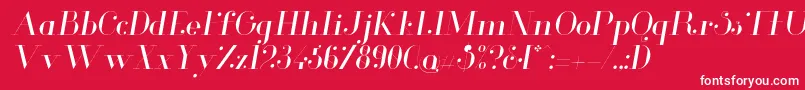 フォントGlamorLightitalic – 赤い背景に白い文字