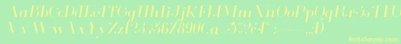 GlamorLightitalic-fontti – keltaiset fontit vihreällä taustalla