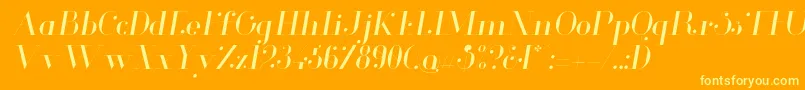 GlamorLightitalic Font – Yellow Fonts on Orange Background