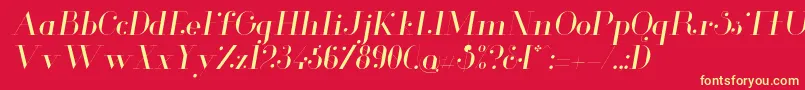 GlamorLightitalic Font – Yellow Fonts on Red Background