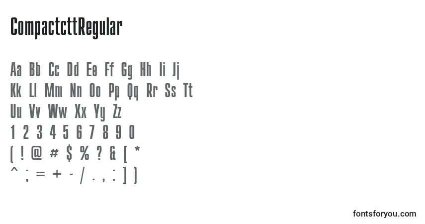CompactcttRegular font – alphabet, numbers, special characters