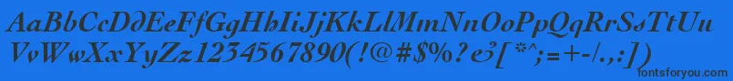 CocktailBoldItalic Font – Black Fonts on Blue Background